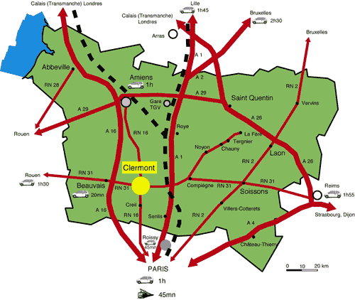 Accès à la ville de Clermont de l'Oise